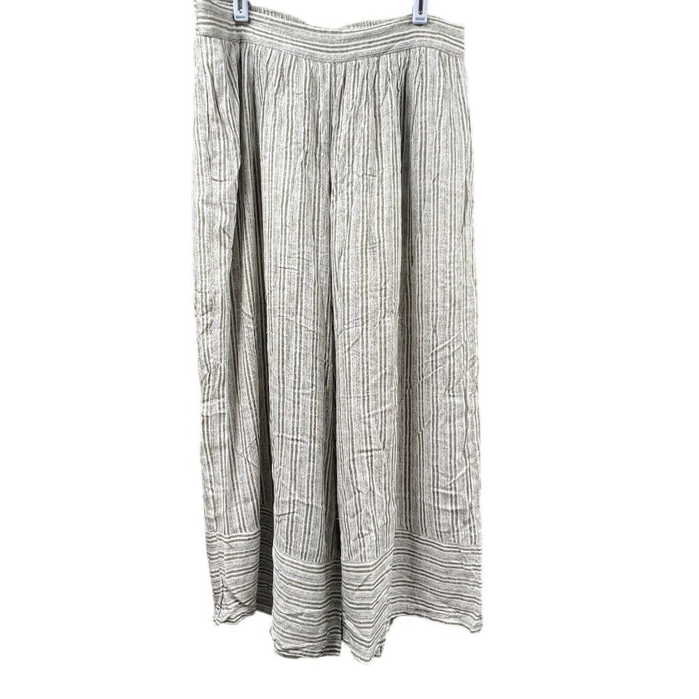 Wishlist Apparel Womens Large Boho Wide Leg Lined‎ Pants Striped Beach Pockets